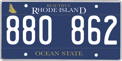 RI license plate 880862