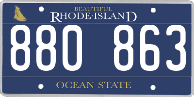 RI license plate 880863