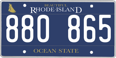 RI license plate 880865