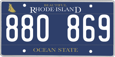 RI license plate 880869