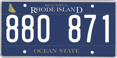 RI license plate 880871
