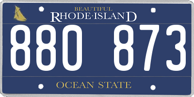 RI license plate 880873