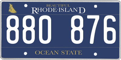 RI license plate 880876