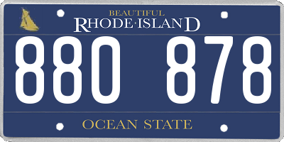 RI license plate 880878