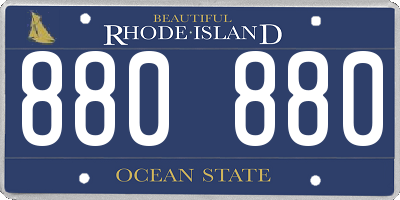 RI license plate 880880