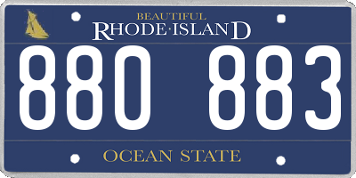 RI license plate 880883