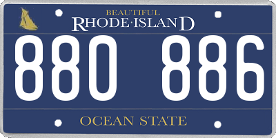 RI license plate 880886