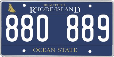 RI license plate 880889