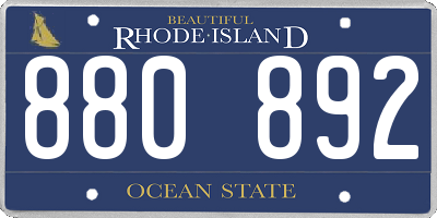 RI license plate 880892