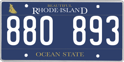 RI license plate 880893