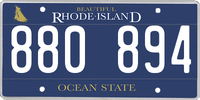RI license plate 880894