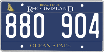 RI license plate 880904