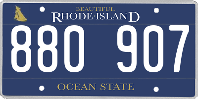 RI license plate 880907