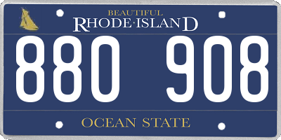 RI license plate 880908