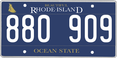RI license plate 880909