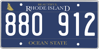 RI license plate 880912