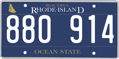 RI license plate 880914