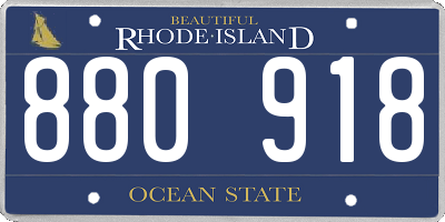 RI license plate 880918