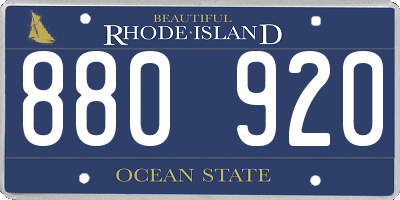 RI license plate 880920