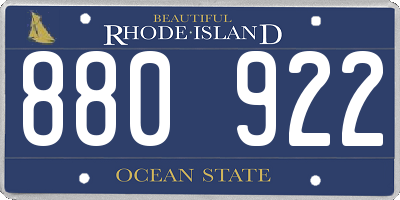 RI license plate 880922