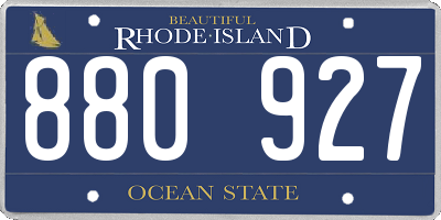 RI license plate 880927