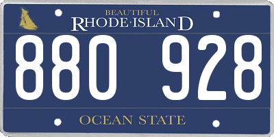 RI license plate 880928
