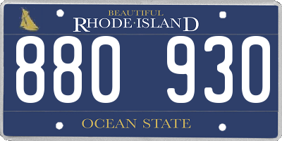 RI license plate 880930