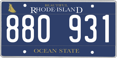 RI license plate 880931