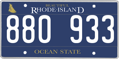 RI license plate 880933