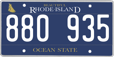 RI license plate 880935