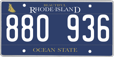 RI license plate 880936