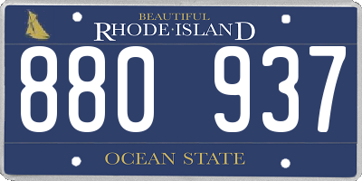 RI license plate 880937