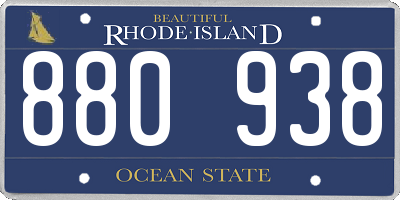 RI license plate 880938