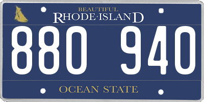 RI license plate 880940