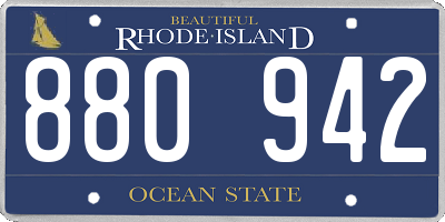 RI license plate 880942