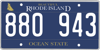 RI license plate 880943