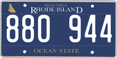 RI license plate 880944