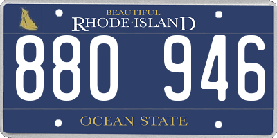RI license plate 880946