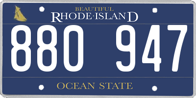 RI license plate 880947