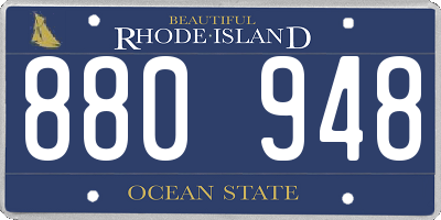 RI license plate 880948