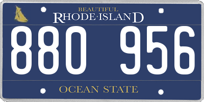 RI license plate 880956
