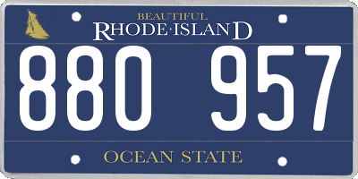 RI license plate 880957