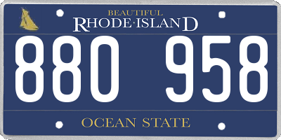 RI license plate 880958