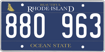 RI license plate 880963