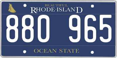 RI license plate 880965