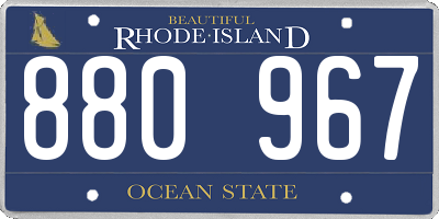 RI license plate 880967