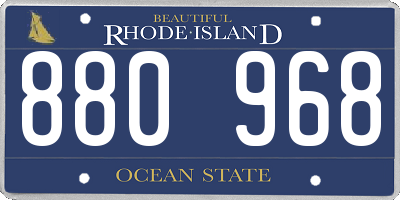 RI license plate 880968