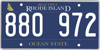 RI license plate 880972