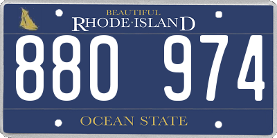RI license plate 880974