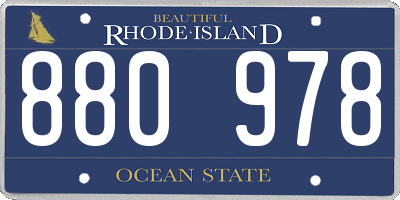 RI license plate 880978